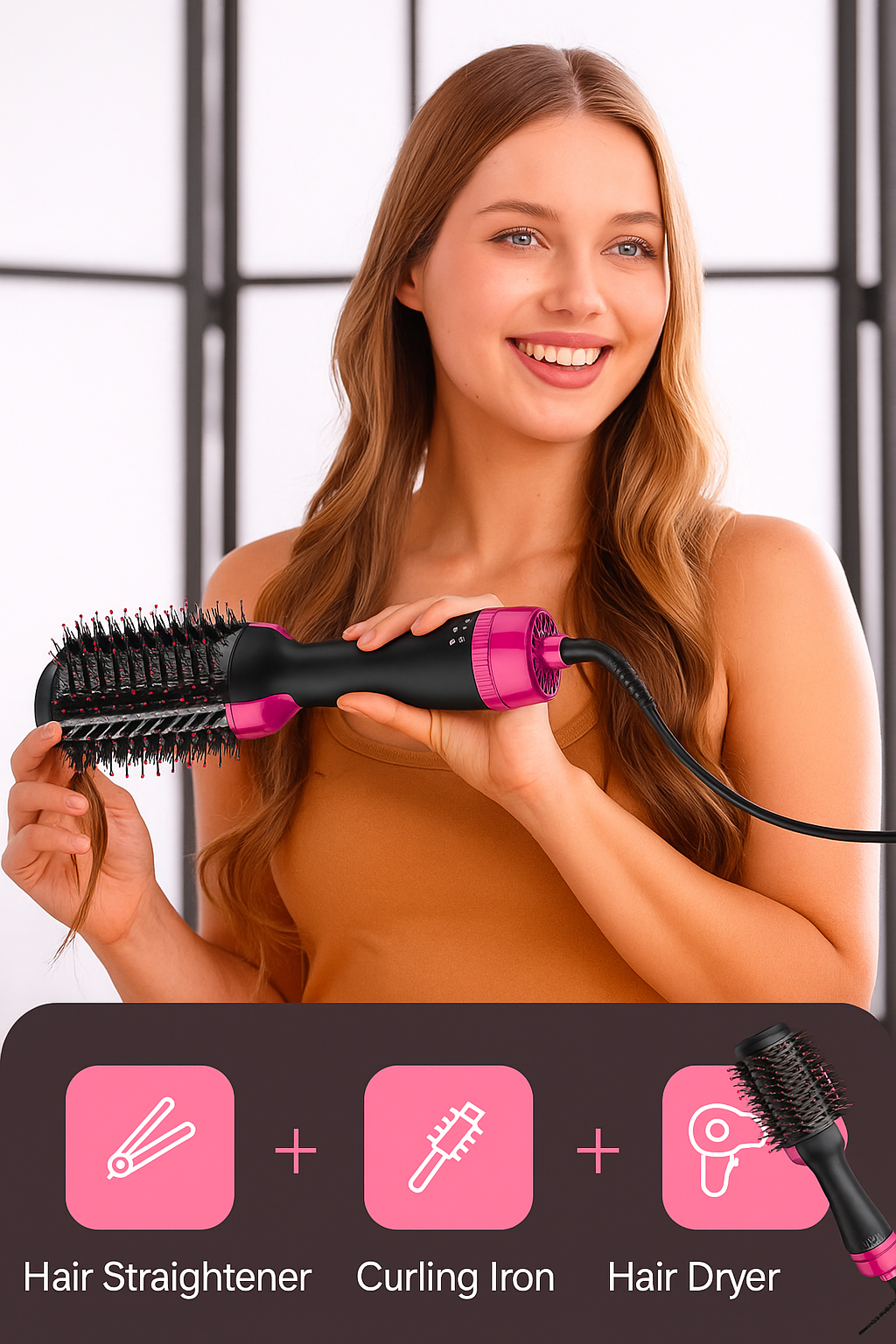 Cepillo secador voluminizador + Ebook + Plantilla